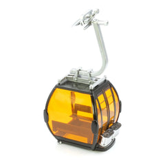 Black-orange Jagerndorfer Omega IV 8 gondola model with matte and glossy finishes, featuring a transparent front window and s