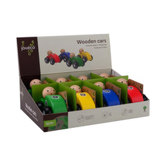 Johntoy - Auto di Legno 4 Assortite in Esposizione - Veicoli da Gioco