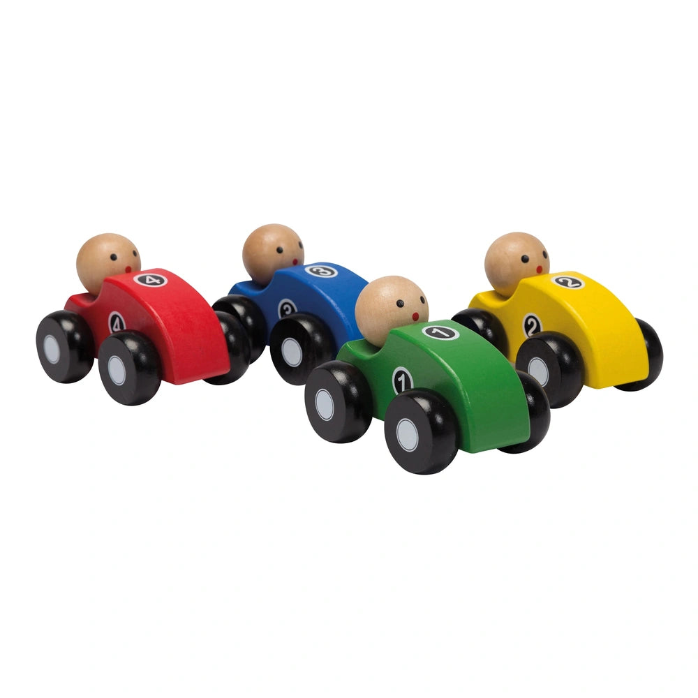 Johntoy - Auto di Legno 4 Assortite in Esposizione - Veicoli da Gioco