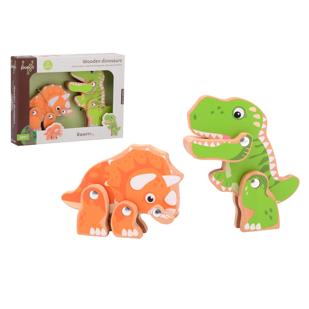 Johntoy - Wooden Dinosaurs - Baby Activity Toys