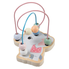 Johntoy - Wooden The Wildies Family Beadtrack With Animalprint 4 Assorted - Baby Activity Toys