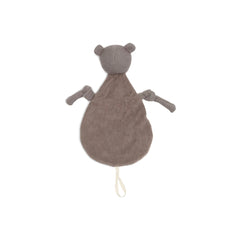 Jollein Pacifier Cloth Bear stuffed animal with round body, two arms, two legs, and a not clearly visible head and tail.