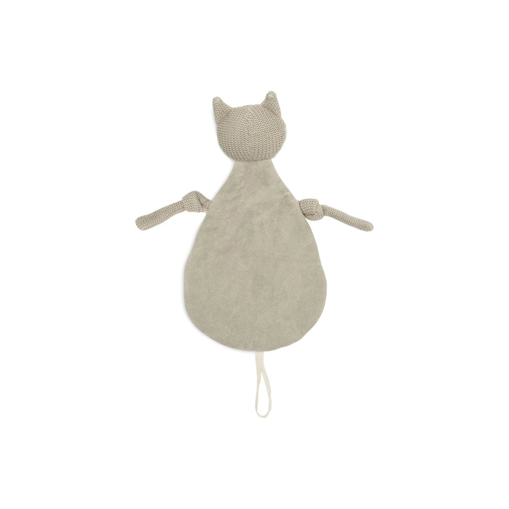 Jollein Pacifier Cloth Fox plush toy in uniform gray with lighter gray ears and tail, featuring a soft, cuddly design.