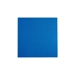 Blue LEGO Classic Baseplate measuring 9.5 inches square, featuring a textured surface with 1,024 aligned studs for creative building.