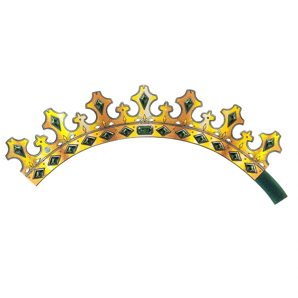 Kingmaker Crown in gold and green metal, featuring a crown-like design, centered in the image without visible text.
