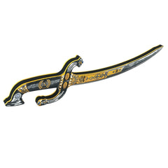 Liontouch Napoléon Battle Sabre with a yellow blade, black handle, and textured grip, featuring a metallic finish and reflect
