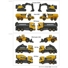 Majorette - Assortimento di veicoli da costruzione Volvo in confezione da 3 pezzi