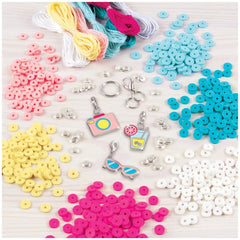 Summer Vibes Heishi Bead Set featuring assorted colorful beads for arts and crafts, displayed in a close-up layout.