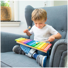 New Classic Toys - Xilofono con Libro di Musica - 12 Barre - Strumenti Musicali