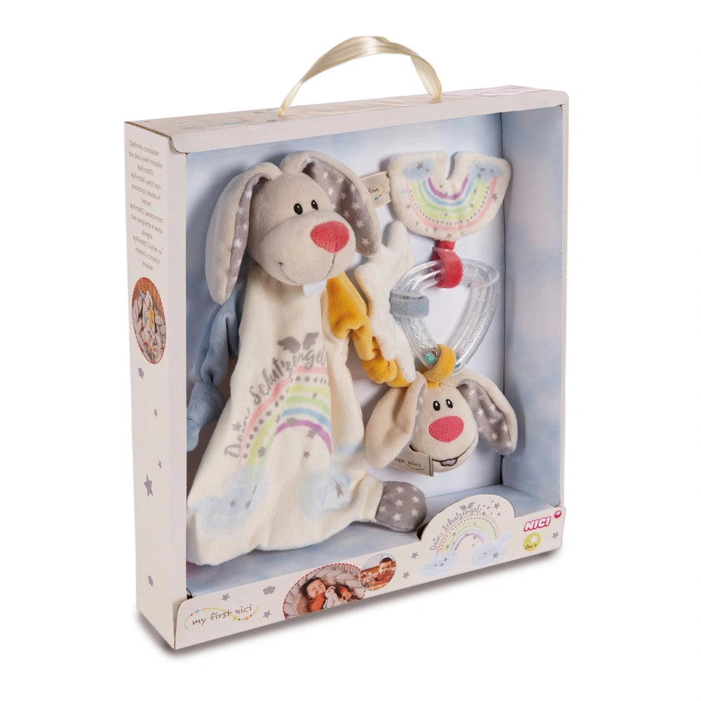 NICI - Guardian Bunny Comforter and Rattle Ring - Baby Activity Toys