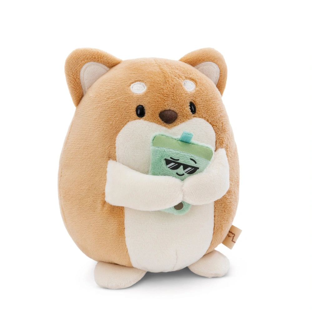 NICI - Mymochi-Soft-Toy-Dog-Hiro-With-Bubble-Tea-27-Cm-Stuffed-Animals