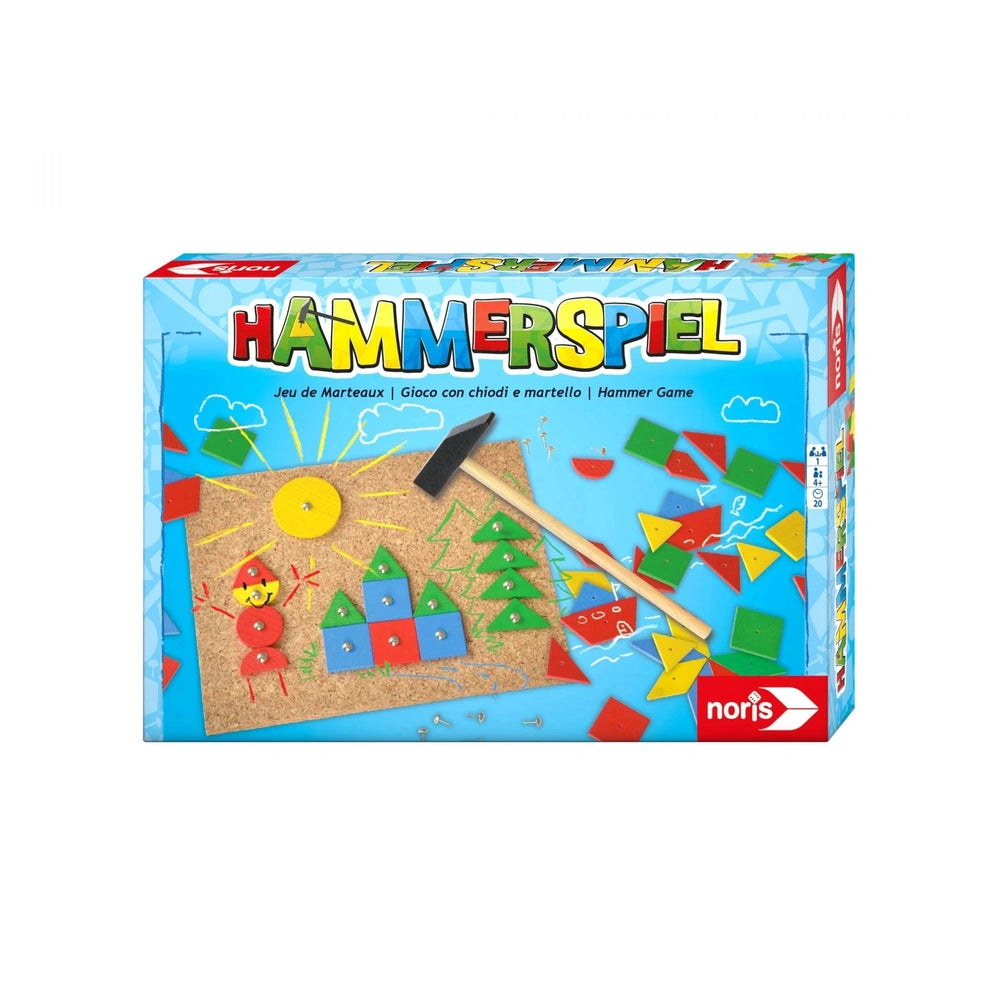 Noris Hammergame box featuring colorful components and playful design, ideal for childrens arts and crafts activities.