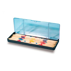 Noris Mikado 41 staves in a clear container, featuring colorful sticks in red, blue, yellow, and green on a white background.