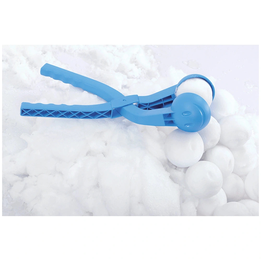 Snowballee 2 snowball maker with a blue handle, set against a white snow surface.