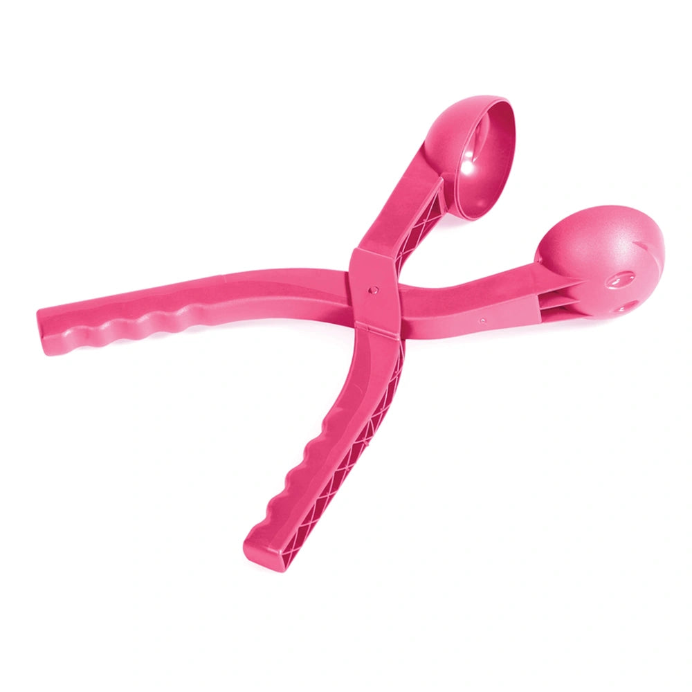Snowballee 2 snowball maker in blue with two pink plastic components, designed for outdoor play activities.