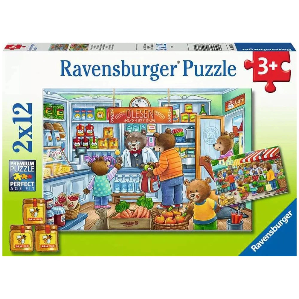 Ravensburger - Andiamo a fare shopping - 2x12 pezzi - Puzzle