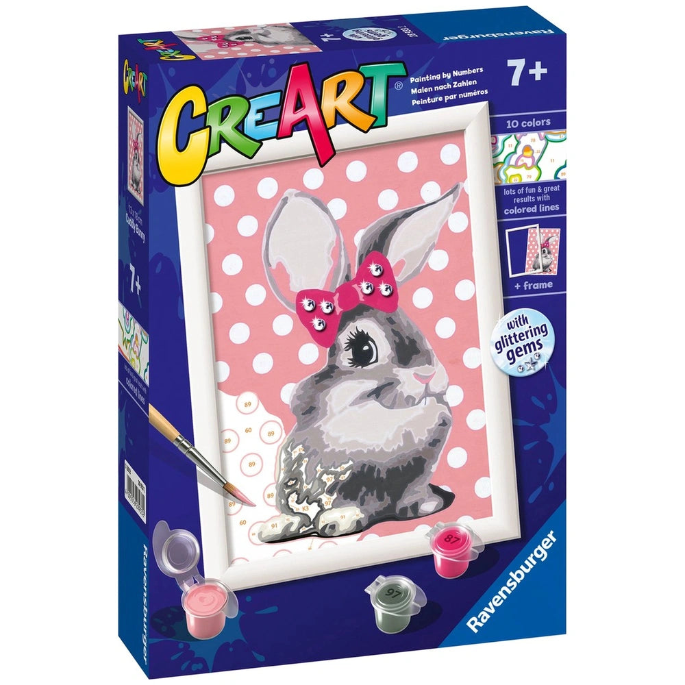 Ravensburger - Creart Coniglietto Coccoloso Con Glitter - Pittura Per Numeri - Arte e Fai Da Te