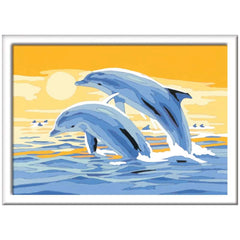 Ravensburger - Creart Delightful Dolphins - Painting By Numbers - Arts & Crafts