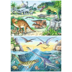 Ravensburger - Dinosauri - I loro habitat - 2x24 pezzi - Puzzle
