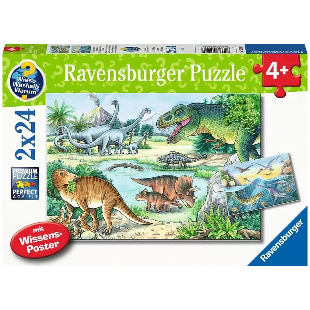 Ravensburger - Dinosauri - I loro habitat - 2x24 pezzi - Puzzle