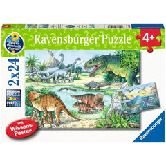 Ravensburger - Dinosauri - I loro habitat - 2x24 pezzi - Puzzle