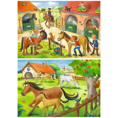 Ravensburger - Vacanze nella Fattoria dei Cavalli - 2x12 Pezzi - Puzzle