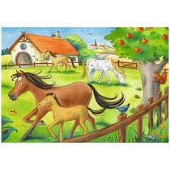 Ravensburger - Vacanze nella Fattoria dei Cavalli - 2x12 Pezzi - Puzzle