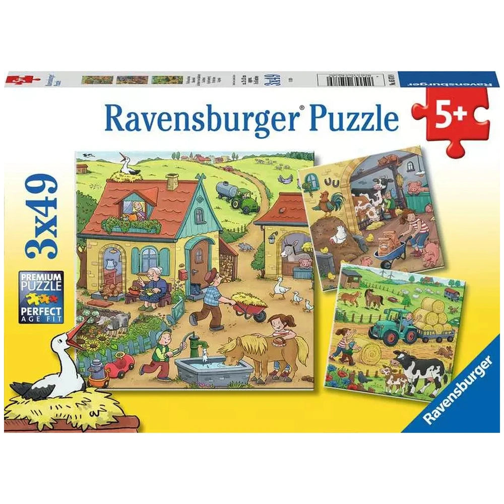 Ravensburger - Tanto da fare nella fattoria - 3x49 pezzi - Puzzle