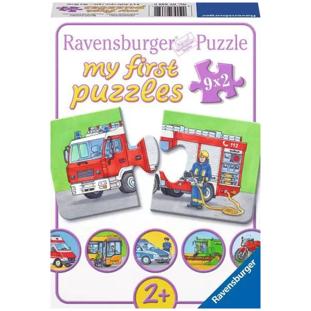 Ravensburger - I Miei Primi Puzzle - Veicoli di Emergenza - 9X2 Pezzi - Puzzle