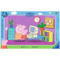 Ravensburger - Peppa Pig - Peppa al Computer - 15 Pezzi - Puzzle