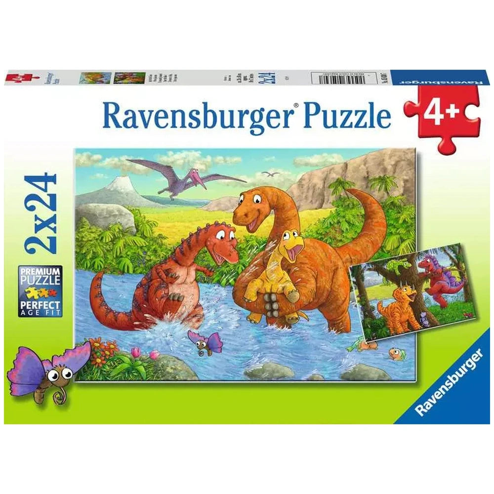 Ravensburger - Giocando con i Dinosauri - 2x24 Pezzi - Puzzle