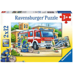 Ravensburger - Polizia e Vigili del Fuoco - 2x12 Pezzi - Puzzle