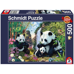 SCHMIDT SPIELE - Panda family at the waterfall 500 Pcs Adult puzzles - Puzzles
