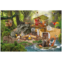 Schmidt Spiele - Schleich Crocodile Research Station 100 Pcs and 2 Figures - Puzzles