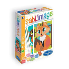 Sablimage Mini Forest Animals box features a cheerful cartoon fox illustration on a vibrant yellow background.