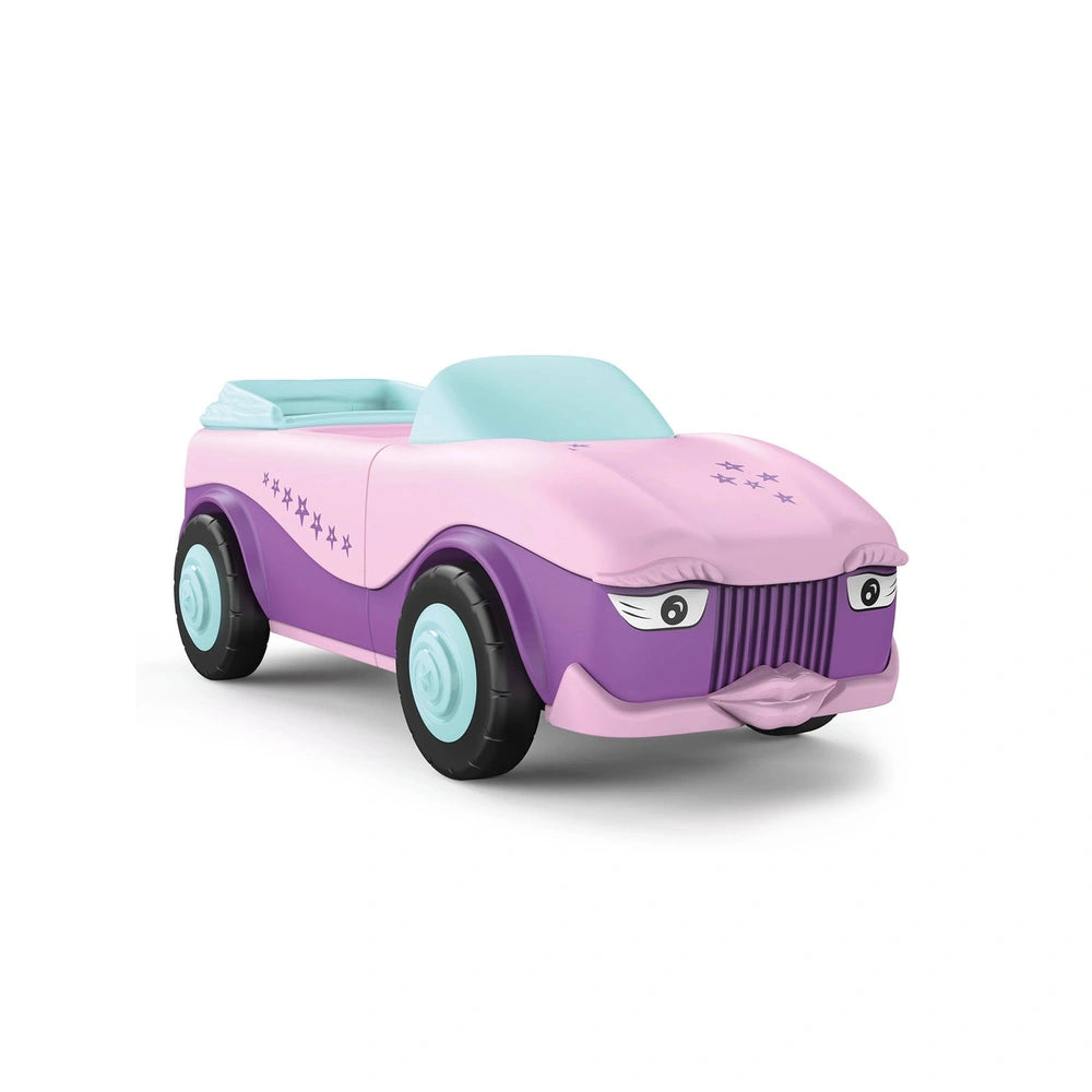 Siku Betty Blinky toy car features a glossy pink design with purple accents and a blue roof, set against a white background.