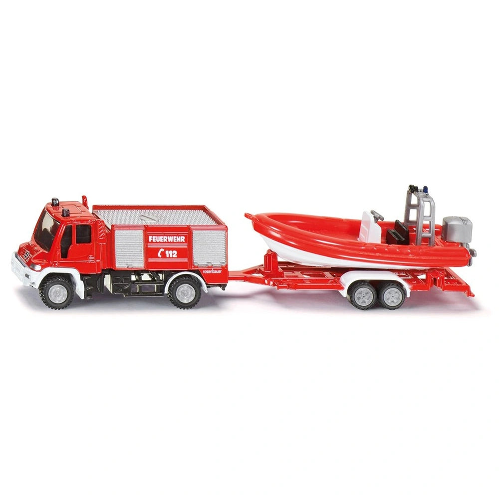 Siku - Unimog Fire engine with boat - Play Vehicles