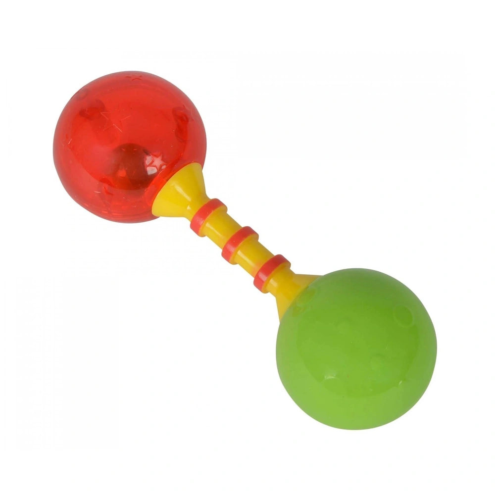 Simba - ABC First Rattle features a colorful rattle and teething toy with textured and smooth ends for sensory play.