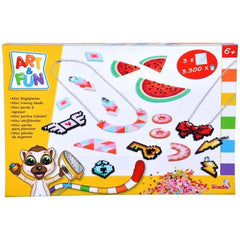 Simba Art & Fun Mini Iron-On Beads Necklace Earring Set featuring colorful components for children’s jewelry crafting.
