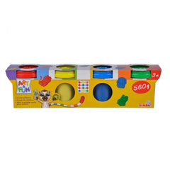 Simba Art & Fun Soft Dough set with colorful play mat and toy car featuring interactive holes and cartoon monkey design.