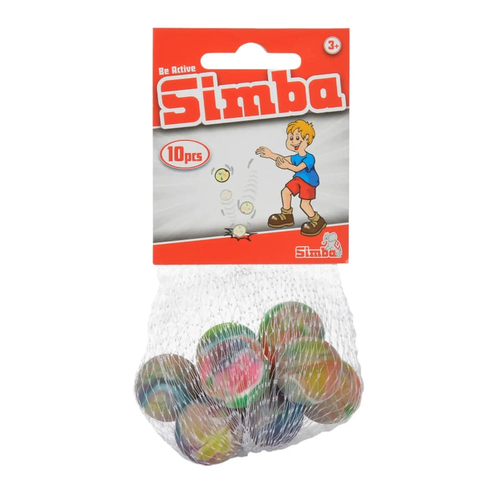 Simba Bouncing Balls Be Active Set 10 Pcs packaging featuring bright colors and playful graphics for outdoor fun.