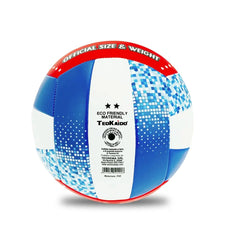 TeoKaido Italia Flag Volleyball features a colorful blue, white, and red design with textured grip for enhanced play.