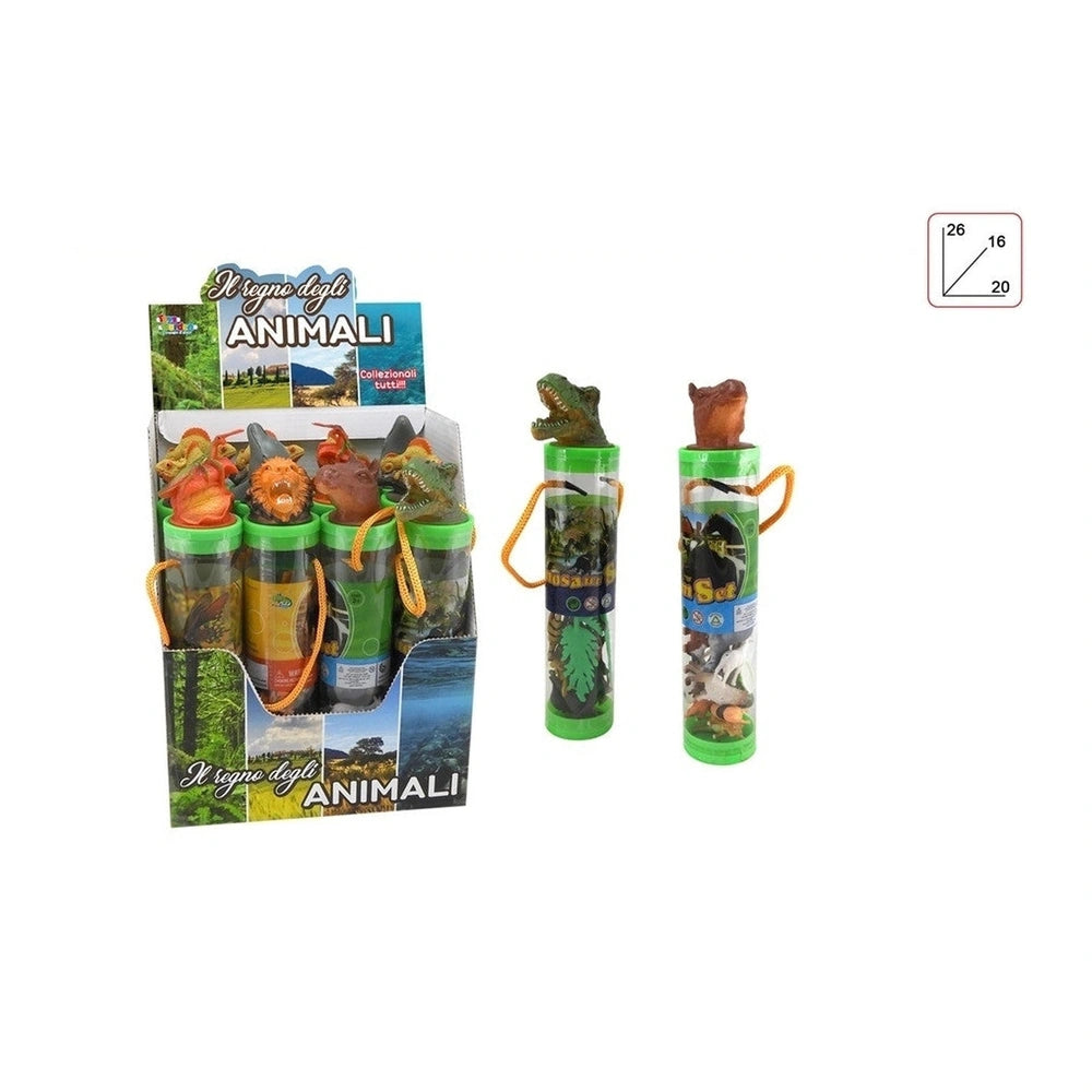 Toys Garden - Il Regno degli Animali Deluxe Collector Tubes features three colorful cylindrical containers in a cardboard pac