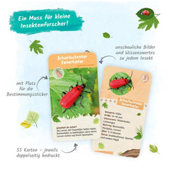TROTSCH - 55 Learning Cards feature a red bee and ladybug on a green leaf with colorful text on a textured cardstock backgrou