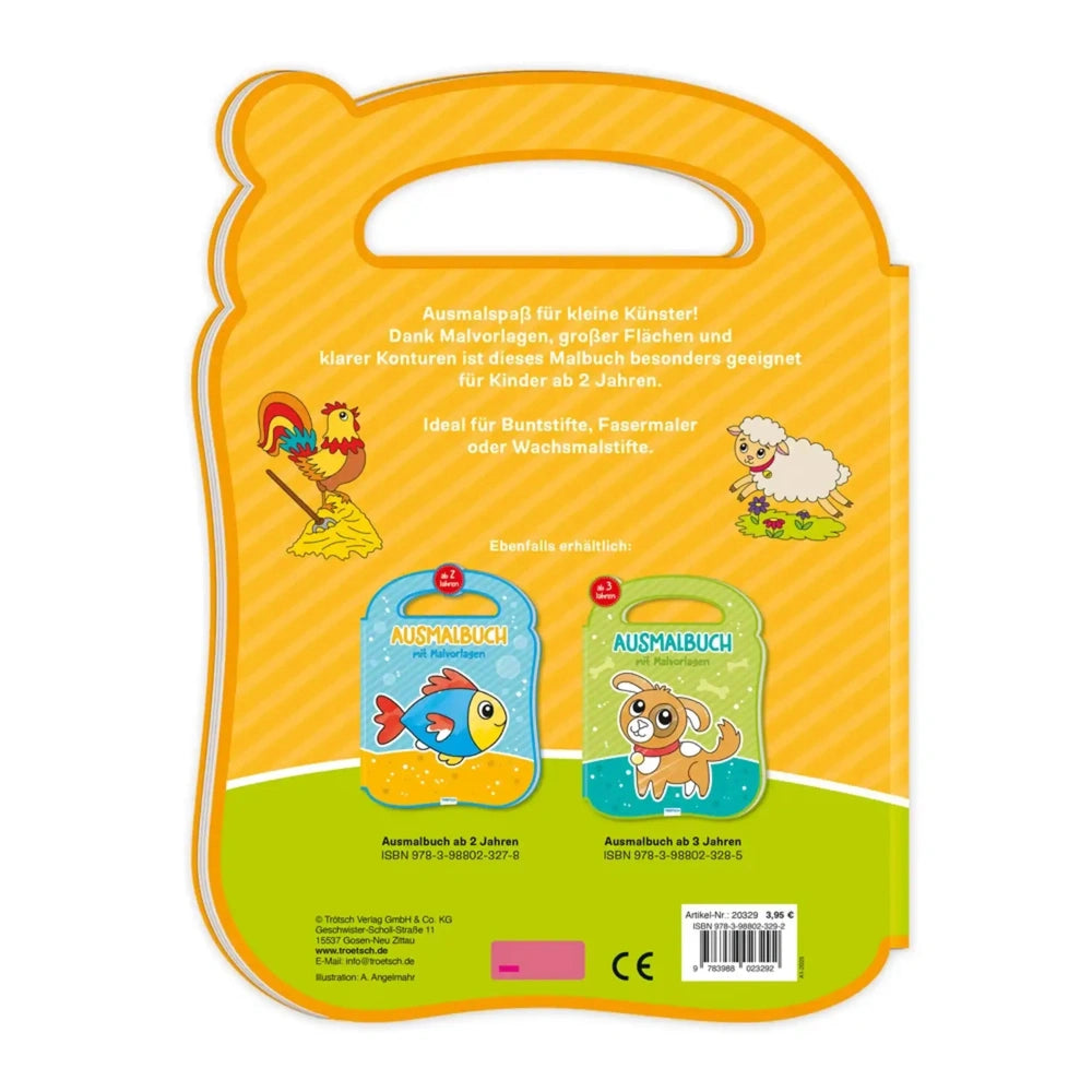 Cute children's toothbrush featuring a cartoon fish and sheep, displayed in colorful packaging with German text.