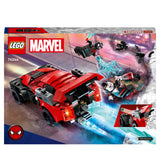 LEGO 76244 Marvel Miles Morales vs. Morbius, Spider-Man Building Toy for Boys and Girls with Race Car and Minifigures, Adventures in the Spiderverse Set